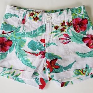 Old Navy Girls Linen shorts Size 10 Tropical